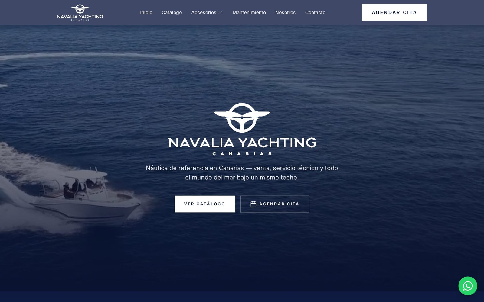 Web de Navalia Yachting Canarias, hecha por Inmotion Creative